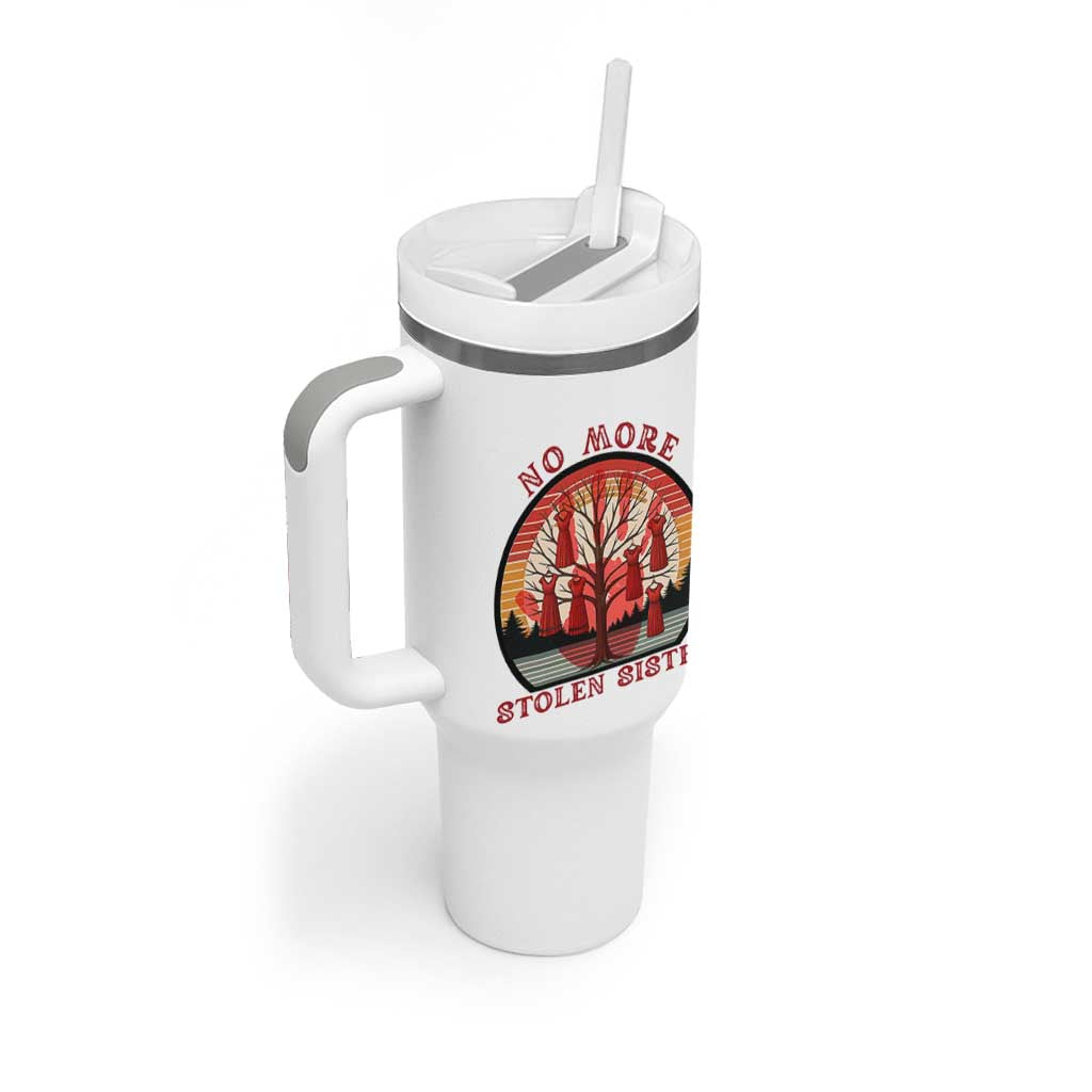 No More Stolen Sister Tumbler With Handle Red Hand MMIW Awareness America Native