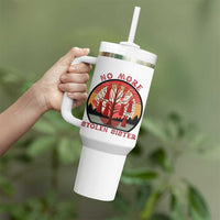 No More Stolen Sister Tumbler With Handle Red Hand MMIW Awareness America Native