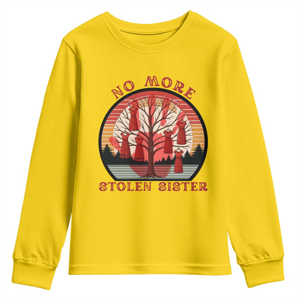 No More Stolen Sister Youth Sweatshirt Red Hand MMIW Awareness America Native - Wonder Print Shop