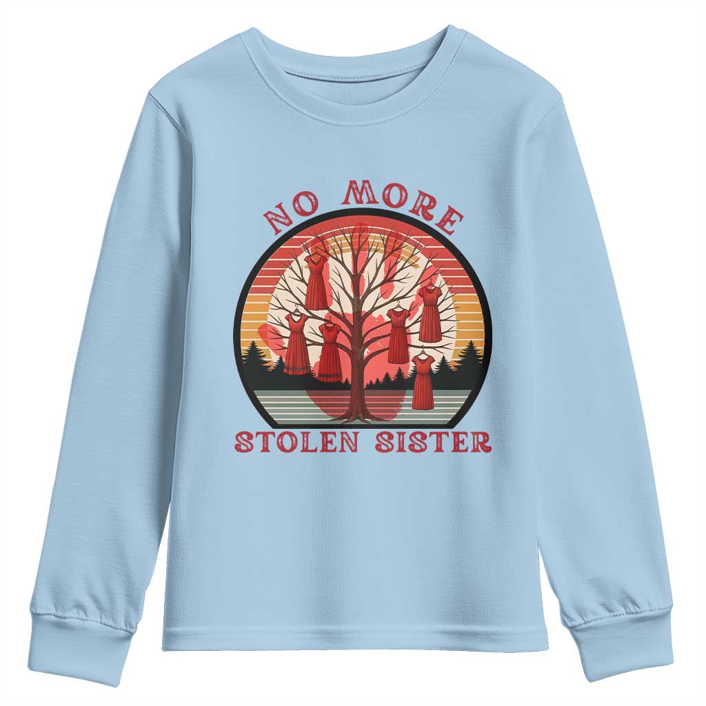 No More Stolen Sister Youth Sweatshirt Red Hand MMIW Awareness America Native - Wonder Print Shop