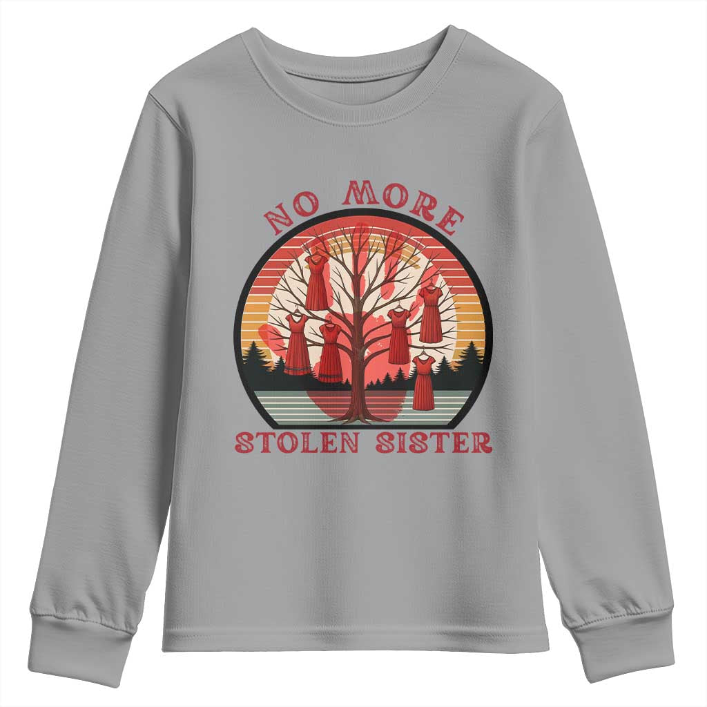 No More Stolen Sister Youth Sweatshirt Red Hand MMIW Awareness America Native - Wonder Print Shop