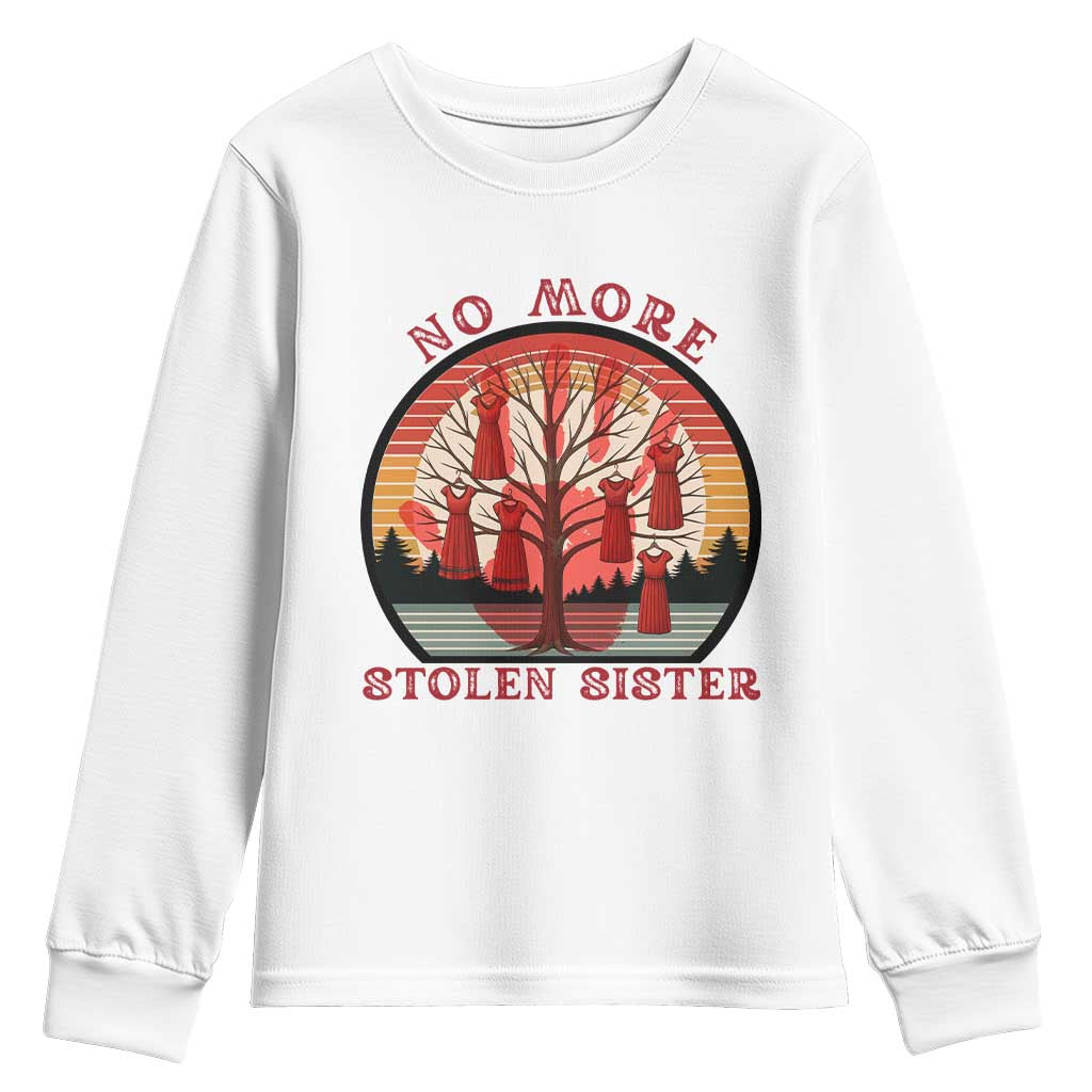 No More Stolen Sister Youth Sweatshirt Red Hand MMIW Awareness America Native - Wonder Print Shop