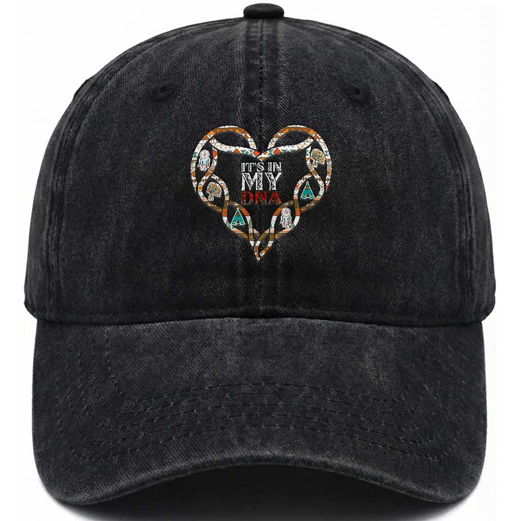 Native American Indian Washed Cotton Baseball Cap It Is In My DNA