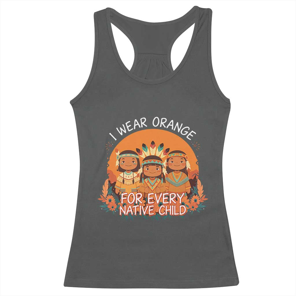 Native American Child Racerback Tank Top I Wear Orange For Every Native Child - Wonder Print Shop