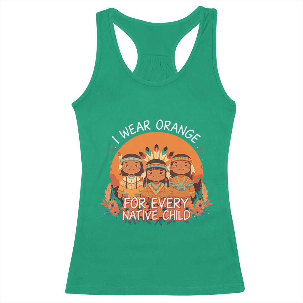 Native American Child Racerback Tank Top I Wear Orange For Every Native Child - Wonder Print Shop
