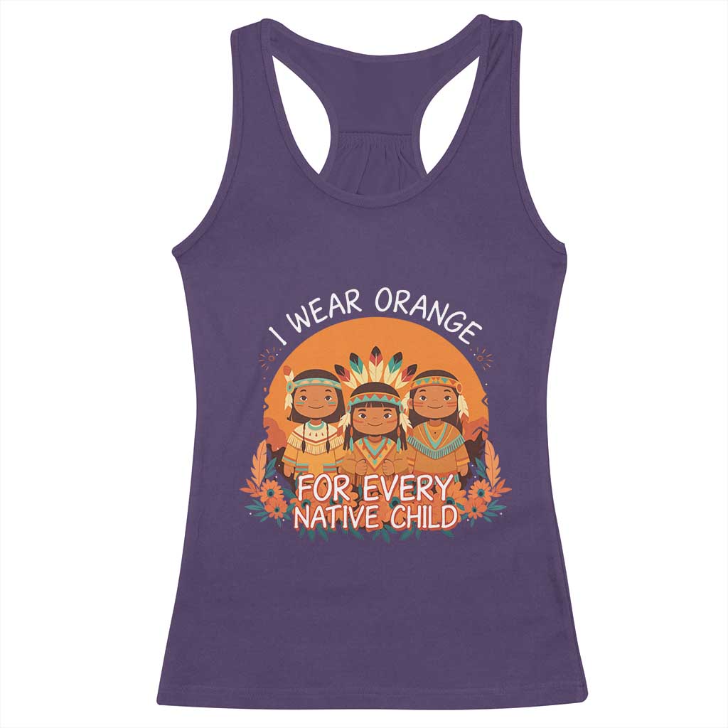 Native American Child Racerback Tank Top I Wear Orange For Every Native Child - Wonder Print Shop