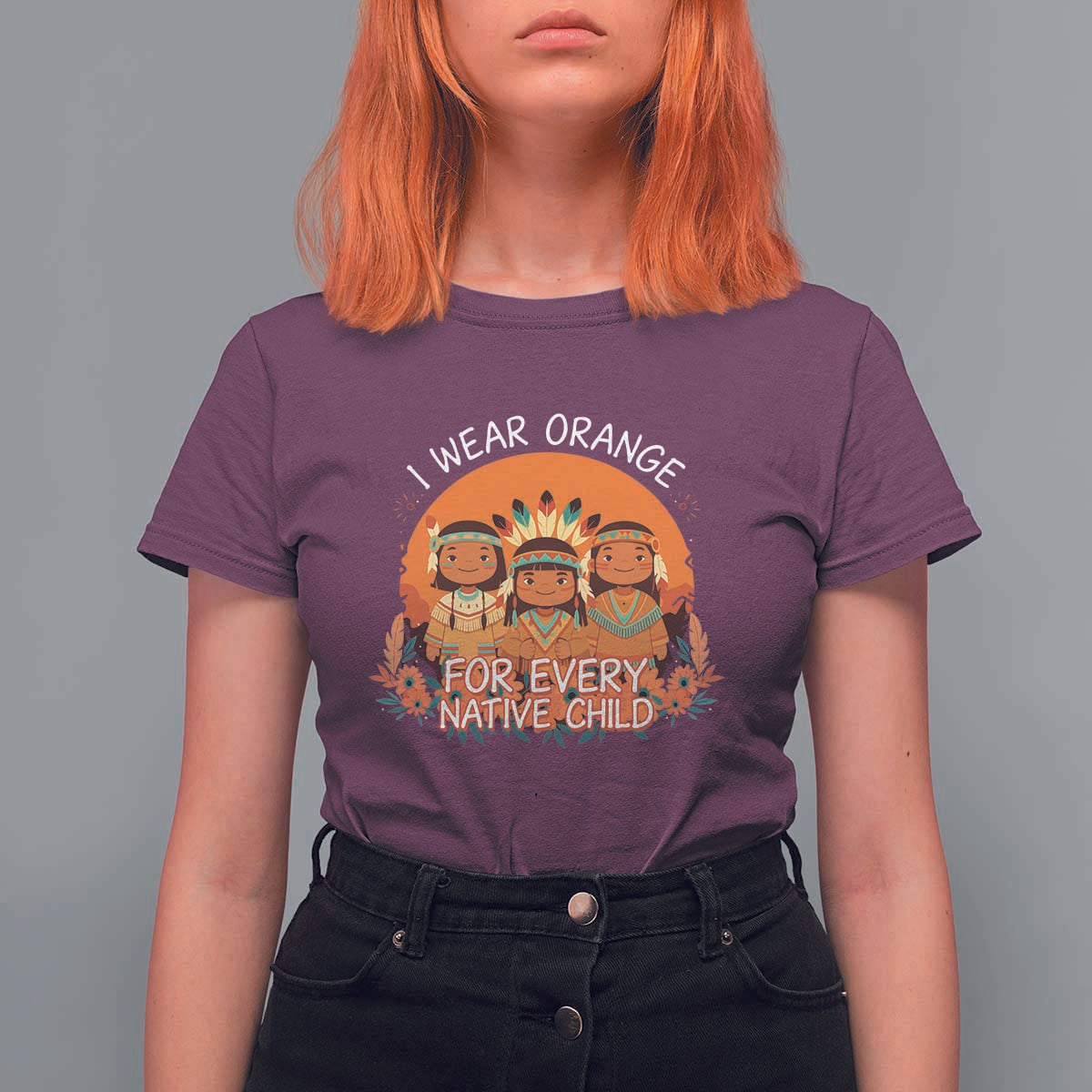 Native American Child T Shirt For Women I Wear Orange For Every Native Child - Wonder Print Shop