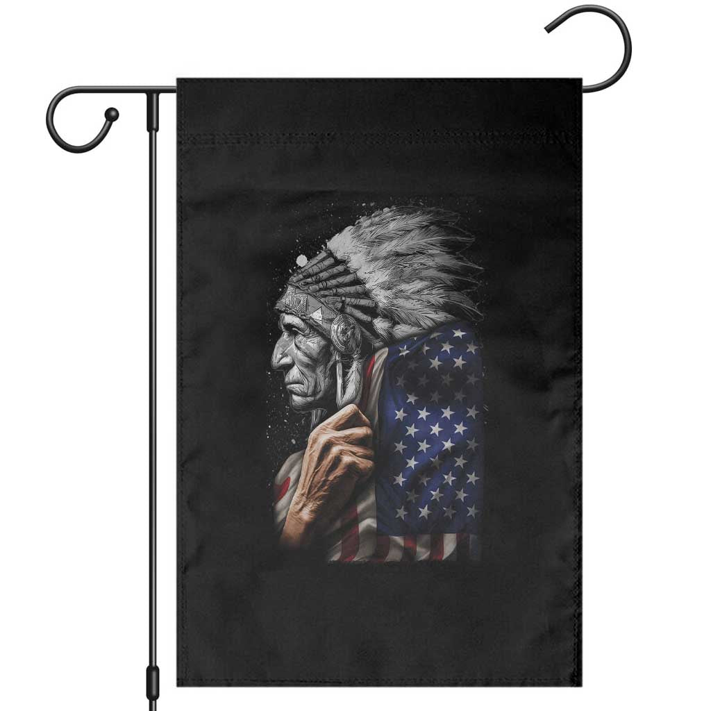 Indian Chief Native American USA Flag Garden Flag - Wonder Print Shop