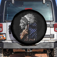 Indian Chief Native American USA Flag Spare Tire Cover - Wonder Print Shop