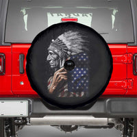 Indian Chief Native American USA Flag Spare Tire Cover - Wonder Print Shop