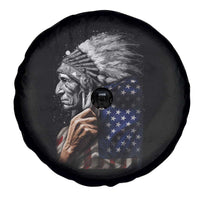 Indian Chief Native American USA Flag Spare Tire Cover - Wonder Print Shop