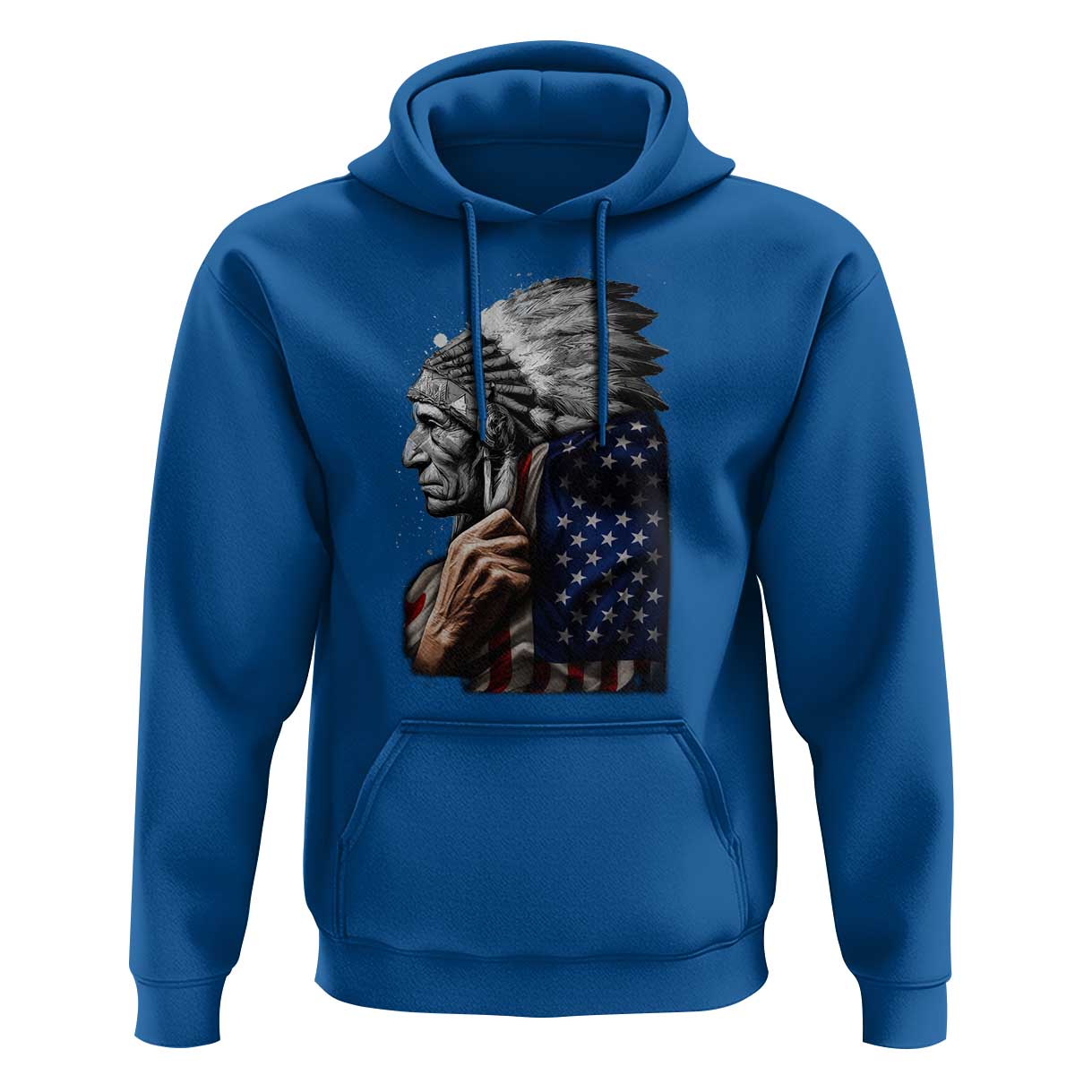 Indian Chief Native American USA Flag Hoodie - Wonder Print Shop