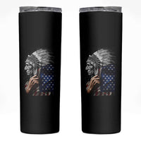 Indian Chief Native American USA Flag Skinny Tumbler