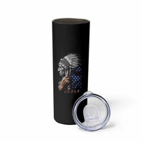 Indian Chief Native American USA Flag Skinny Tumbler