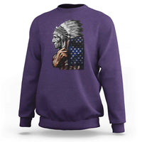 Indian Chief Native American USA Flag Sweatshirt - Wonder Print Shop