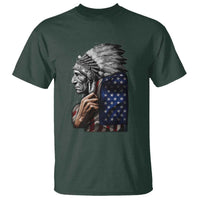 Indian Chief Native American USA Flag T Shirt - Wonder Print Shop