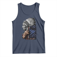Indian Chief Native American USA Flag Tank Top - Wonder Print Shop
