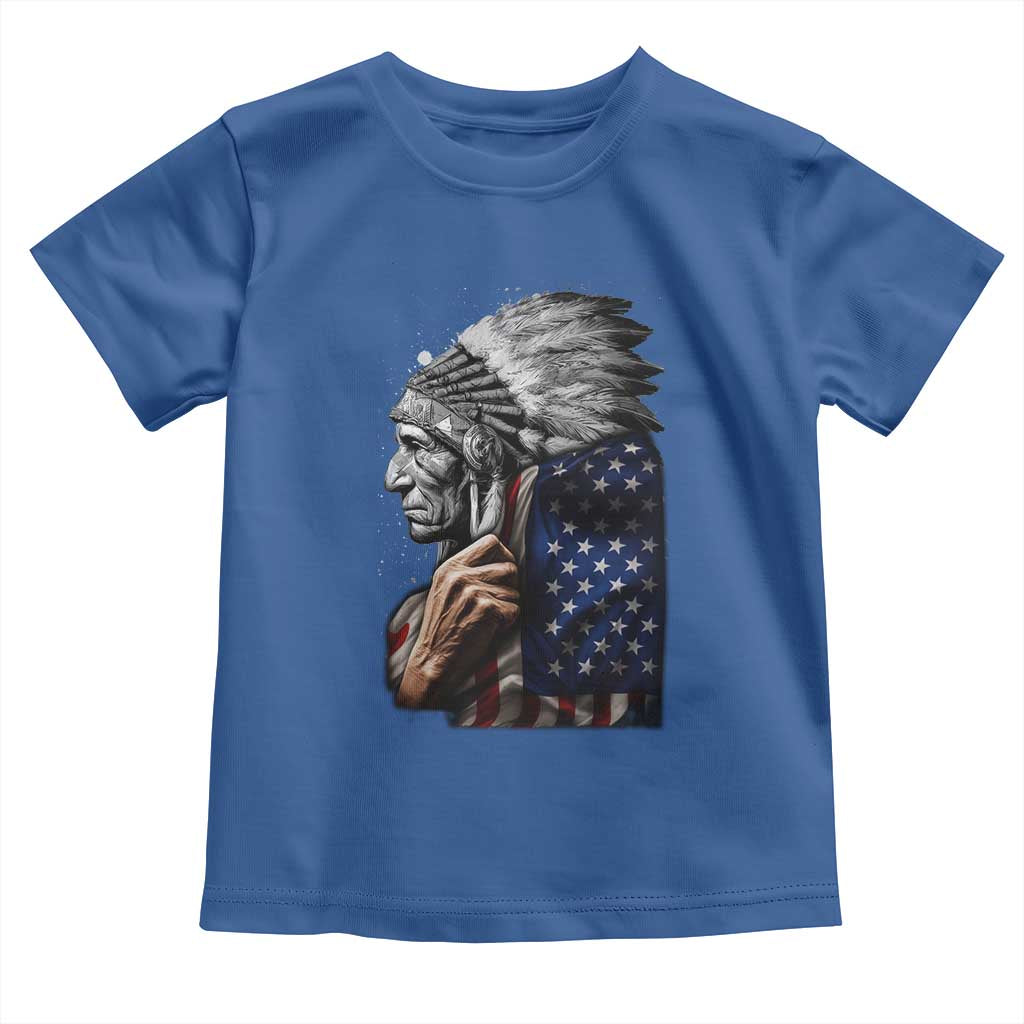 Indian Chief Native American USA Flag Toddler T Shirt - Wonder Print Shop