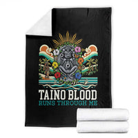 Indigenous Taino Warrior Puerto Rico Carribbean Culture Throw Blanket Taino Blood Runs Through Me - Wonder Print Shop