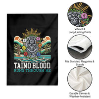 Indigenous Taino Warrior Puerto Rico Carribbean Culture Garden Flag Taino Blood Runs Through Me - Wonder Print Shop