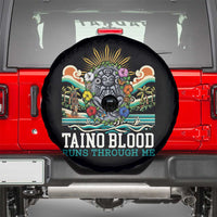 Indigenous Taino Warrior Puerto Rico Carribbean Culture Spare Tire Cover Taino Blood Runs Through Me - Wonder Print Shop