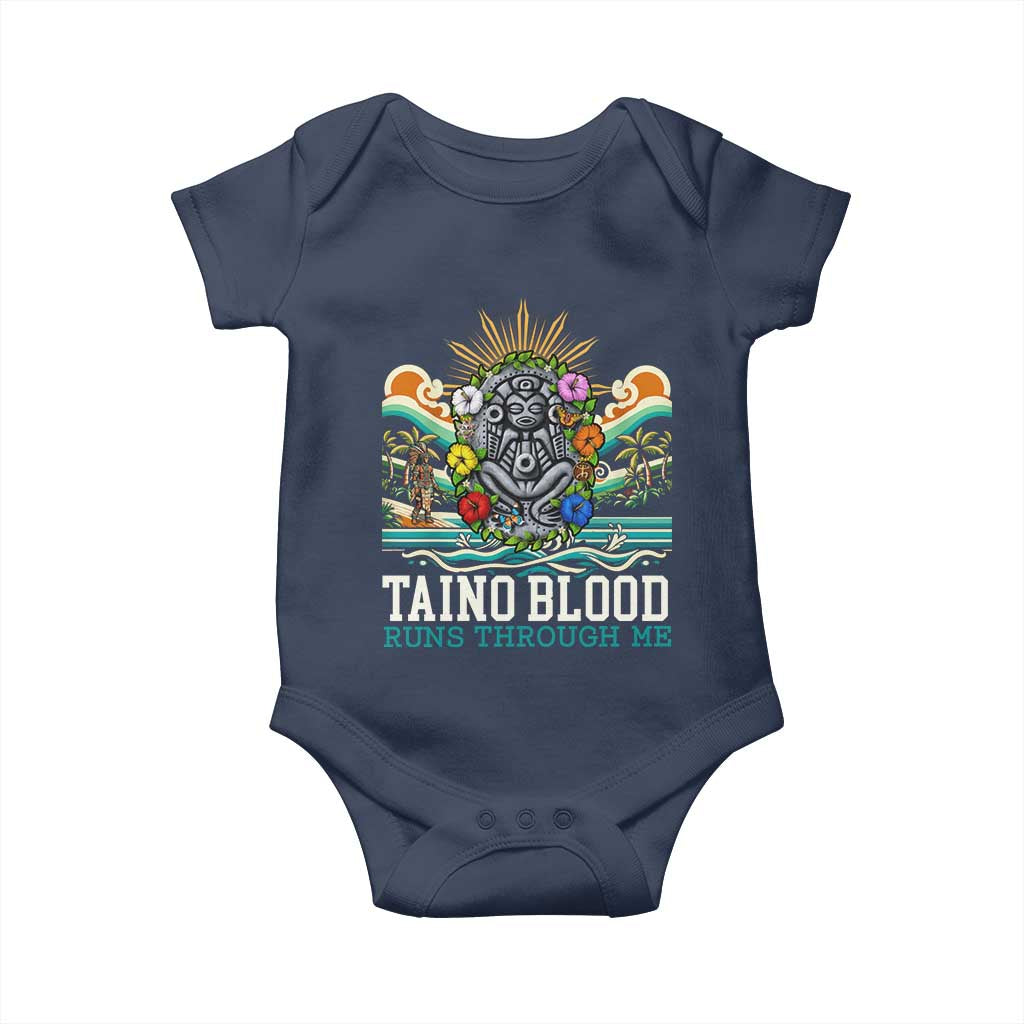 Indigenous Taino Warrior Puerto Rico Carribbean Culture Baby Onesie Taino Blood Runs Through Me - Wonder Print Shop