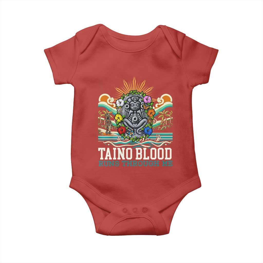 Indigenous Taino Warrior Puerto Rico Carribbean Culture Baby Onesie Taino Blood Runs Through Me - Wonder Print Shop
