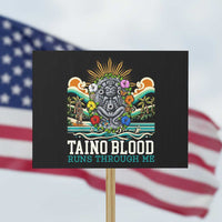 Indigenous Taino Warrior Puerto Rico Carribbean Culture Protest Sign Taino Blood Runs Through Me - Wonder Print Shop