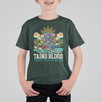 Indigenous Taino Warrior Puerto Rico Carribbean Culture T Shirt For Kid Taino Blood Runs Through Me - Wonder Print Shop