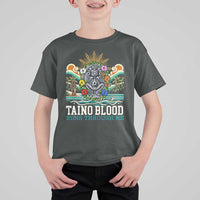 Indigenous Taino Warrior Puerto Rico Carribbean Culture T Shirt For Kid Taino Blood Runs Through Me - Wonder Print Shop