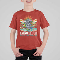 Indigenous Taino Warrior Puerto Rico Carribbean Culture T Shirt For Kid Taino Blood Runs Through Me - Wonder Print Shop