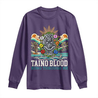 Indigenous Taino Warrior Puerto Rico Carribbean Culture Long Sleeve Shirt Taino Blood Runs Through Me - Wonder Print Shop
