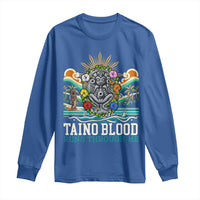 Indigenous Taino Warrior Puerto Rico Carribbean Culture Long Sleeve Shirt Taino Blood Runs Through Me - Wonder Print Shop