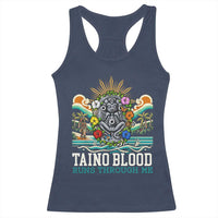 Indigenous Taino Warrior Puerto Rico Carribbean Culture Racerback Tank Top Taino Blood Runs Through Me - Wonder Print Shop