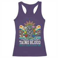 Indigenous Taino Warrior Puerto Rico Carribbean Culture Racerback Tank Top Taino Blood Runs Through Me - Wonder Print Shop