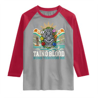 Indigenous Taino Warrior Puerto Rico Carribbean Culture Raglan Shirt Taino Blood Runs Through Me - Wonder Print Shop