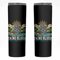 Indigenous Taino Warrior Puerto Rico Carribbean Culture Skinny Tumbler Taino Blood Runs Through Me