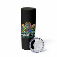 Indigenous Taino Warrior Puerto Rico Carribbean Culture Skinny Tumbler Taino Blood Runs Through Me
