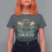 Indigenous Taino Warrior Puerto Rico Carribbean Culture T Shirt For Women Taino Blood Runs Through Me - Wonder Print Shop