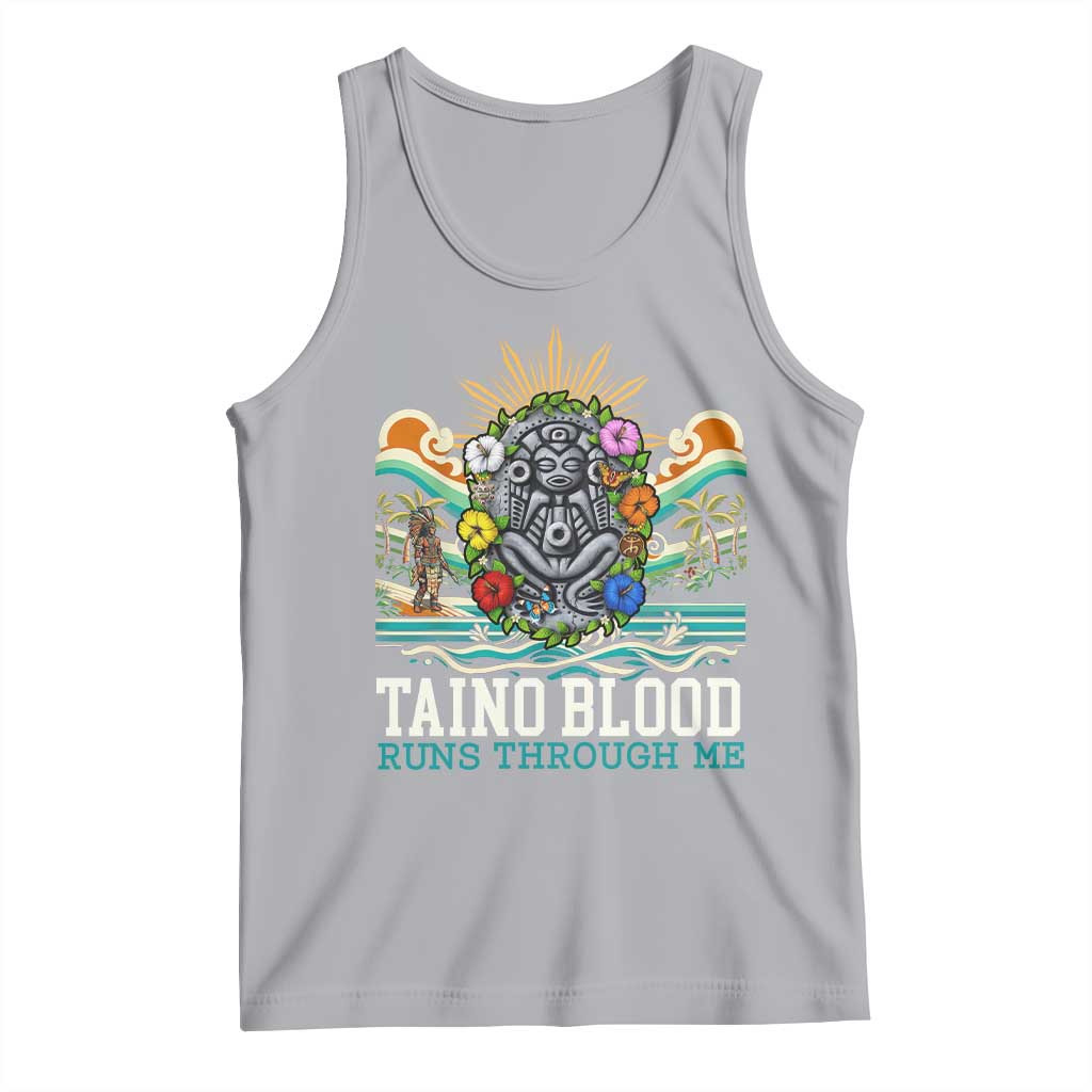 Indigenous Taino Warrior Puerto Rico Carribbean Culture Tank Top Taino Blood Runs Through Me - Wonder Print Shop