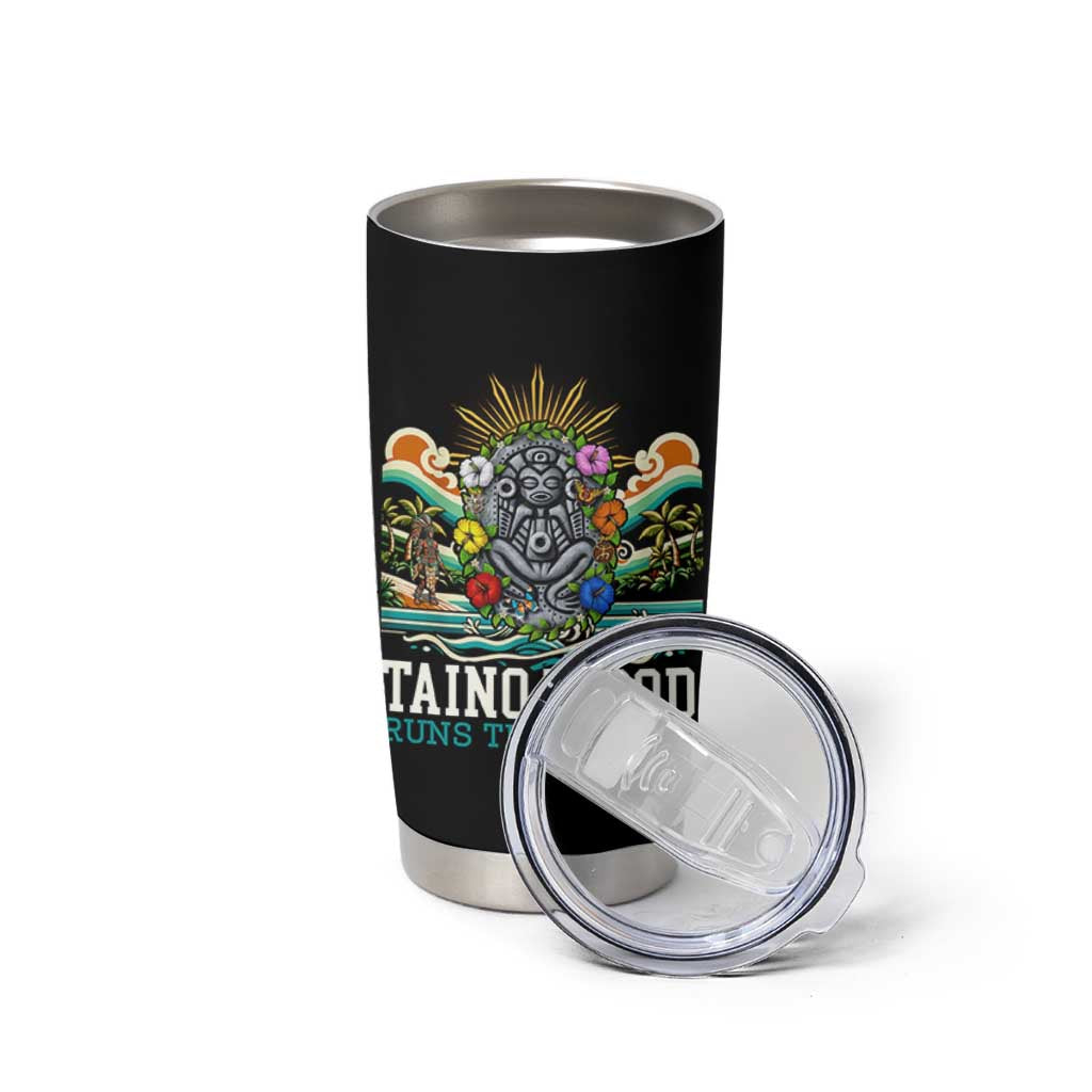 Indigenous Taino Warrior Puerto Rico Carribbean Culture Tumbler Cup Taino Blood Runs Through Me