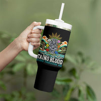 Indigenous Taino Warrior Puerto Rico Carribbean Culture Tumbler With Handle Taino Blood Runs Through Me