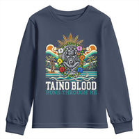 Indigenous Taino Warrior Puerto Rico Carribbean Culture Youth Sweatshirt Taino Blood Runs Through Me - Wonder Print Shop