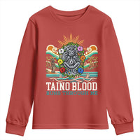 Indigenous Taino Warrior Puerto Rico Carribbean Culture Youth Sweatshirt Taino Blood Runs Through Me - Wonder Print Shop