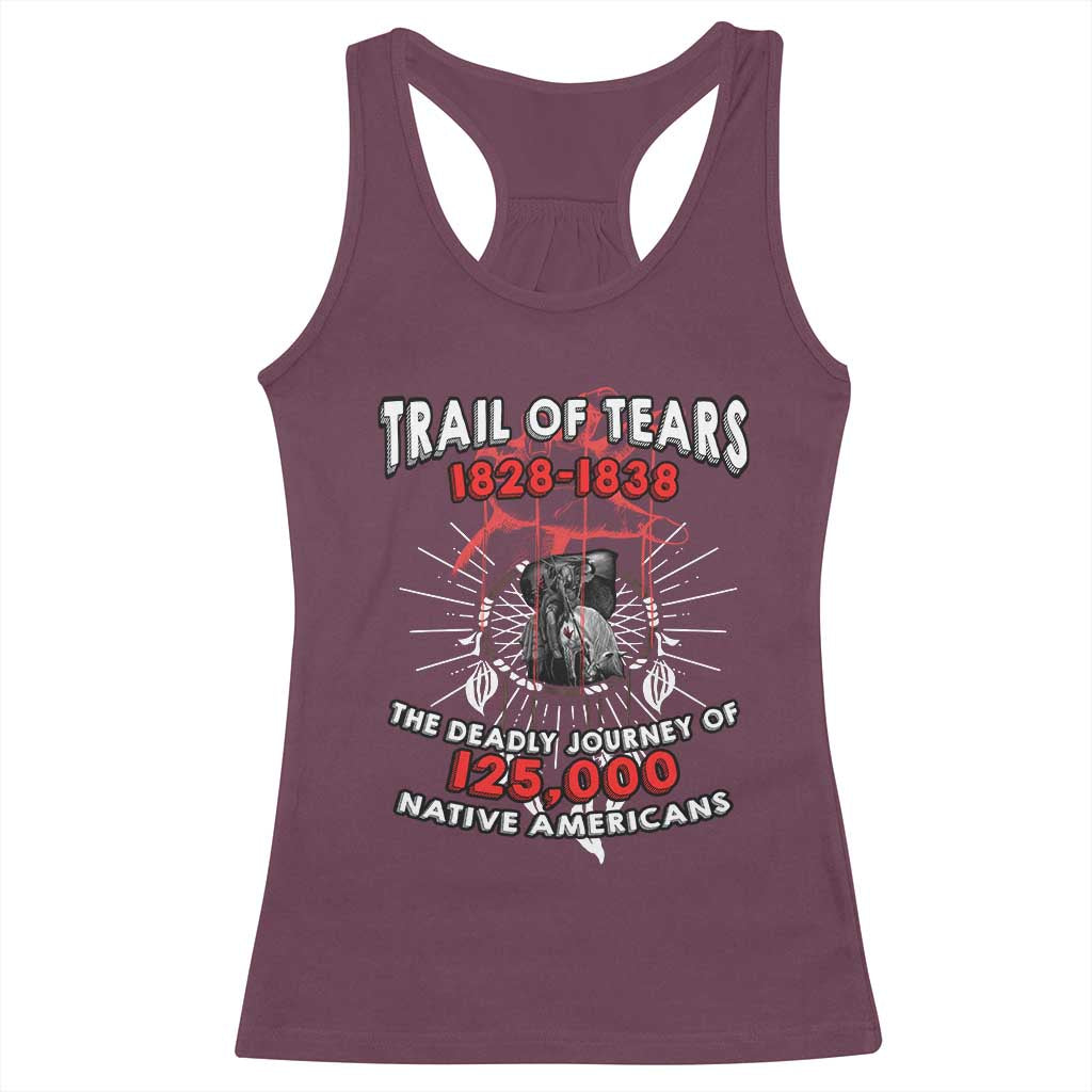 Native American Trail Of Tears Deadly Journey Racerback Tank Top - Wonder Print Shop