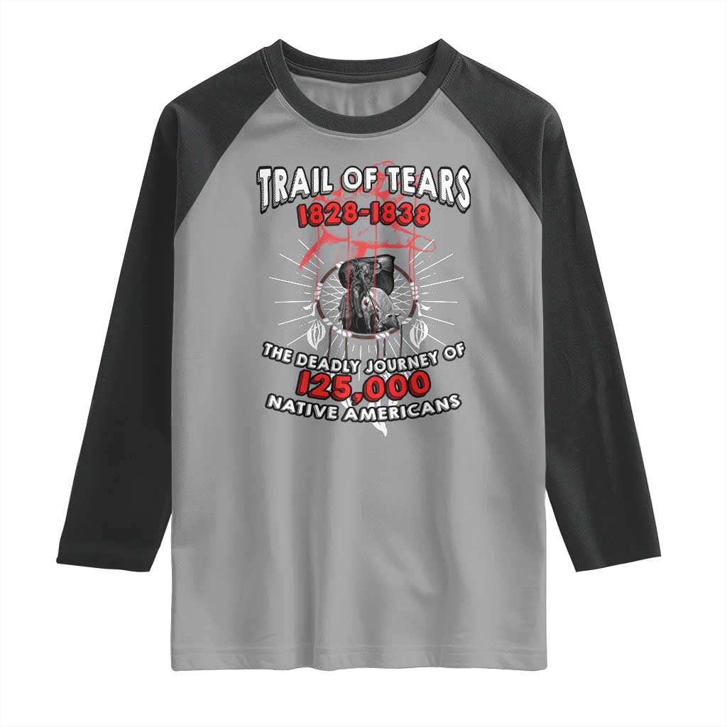 Native American Trail Of Tears Deadly Journey Raglan Shirt - Wonder Print Shop