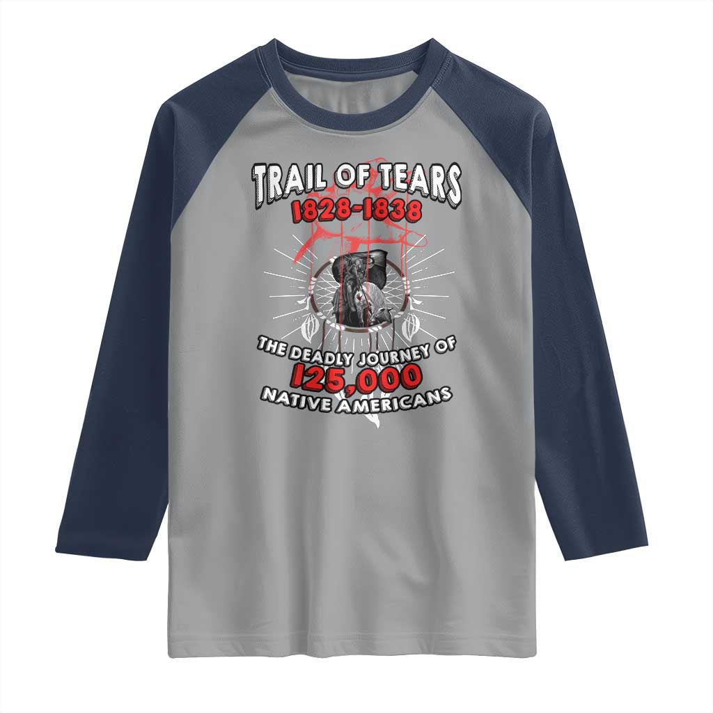 Native American Trail Of Tears Deadly Journey Raglan Shirt - Wonder Print Shop