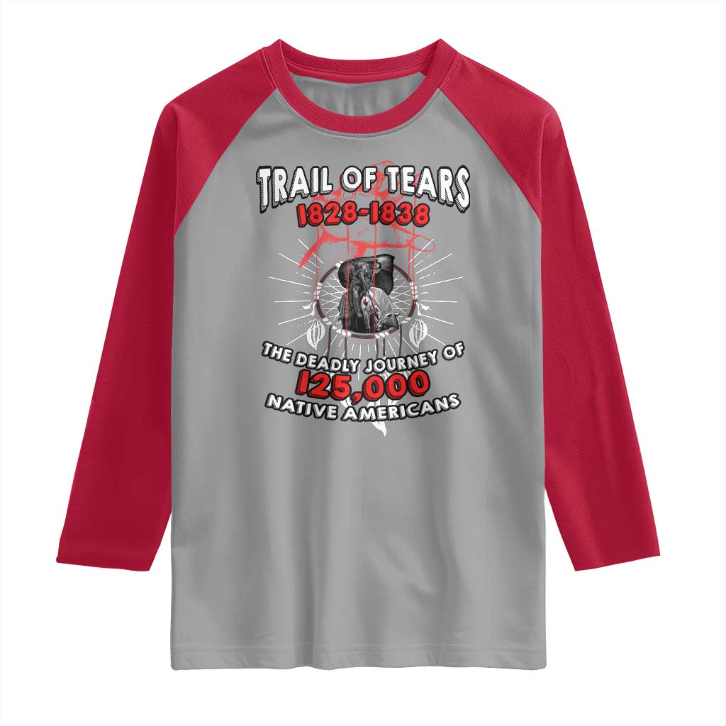 Native American Trail Of Tears Deadly Journey Raglan Shirt - Wonder Print Shop