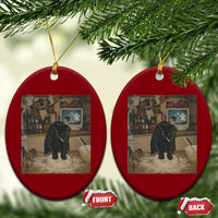 Spooky Biscuits Bakery Ceramic Ornament Funny Black Cat Halloween Gift
