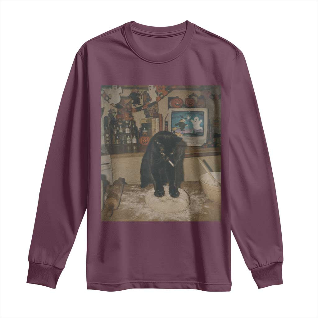 Spooky Biscuits Bakery Long Sleeve Shirt Funny Black Cat Halloween Gift